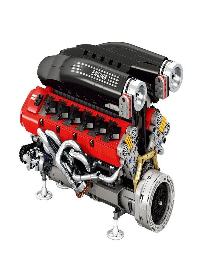 Reobrix V12 Engine Building Kit for Adults, 65° V-Angle Supercar Engine Model with Motor, Precision Mechanical Model Engines Kit for Display & Collection, STEM Gift for Car Enthusiasts - Image 1